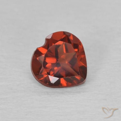 Granada Piropo groselha vermelha Natural 0.58ct, Coração, VVS-VS