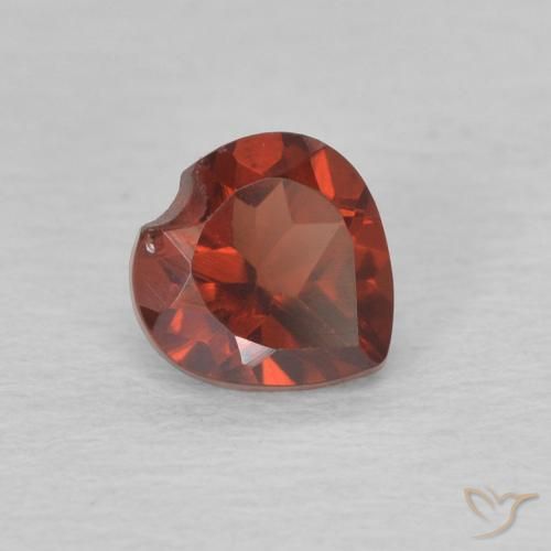 Granada Piropo Vermelho brilhante Natural 0.65ct, Coração, VVS-VS