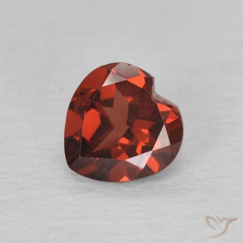 0.69ct Natural groselha vermelha Granada Piropo, Coração, VVS-VS