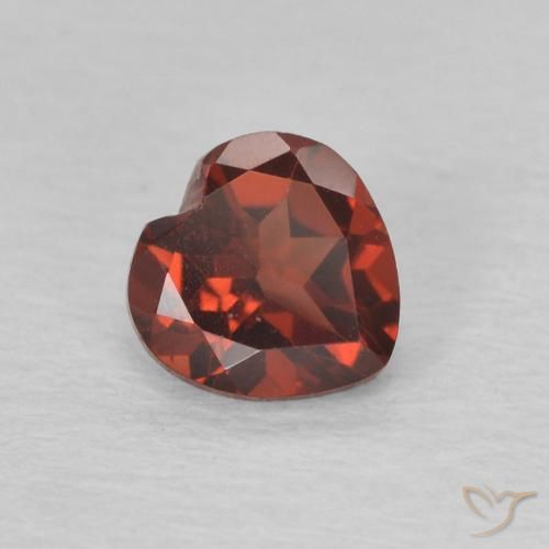 Granada Piropo groselha vermelha Natural 0.69ct, Coração, VVS-VS