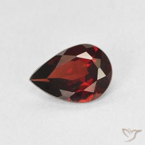 0.77ct Natural Vermelho escuro Granada Piropo, Formato de pêra, VS