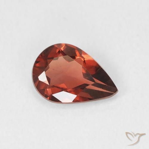 Granada Piropo Vermelho Escarlate Profundo Natural 0.71ct, Formato de pêra, VS