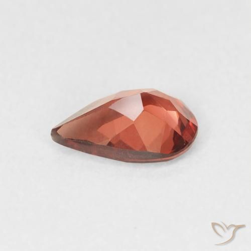 Granada Piropo Vermelho Escarlate Profundo Natural 0.71ct, Formato de pêra, VS