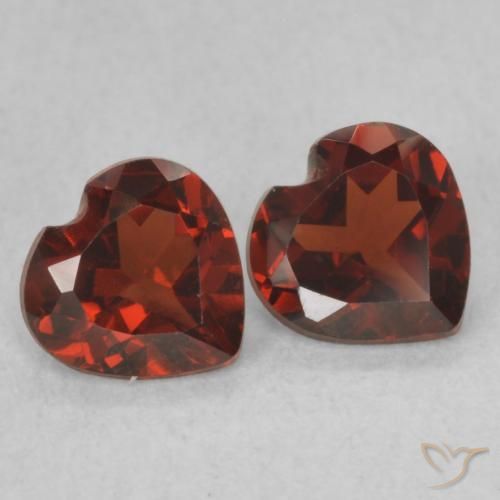 Pedras preciosas de Granada Piropo groselha vermelha natural de 1.06 ct, Coração, VVS-VS