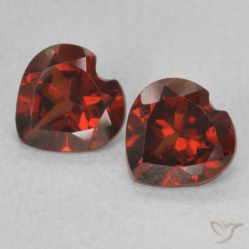 1.12ctw Natural vermelho médio Granada Piropo, Coração, VVS-VS