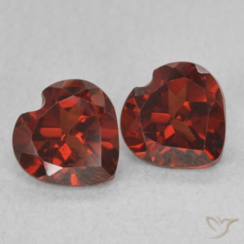 Pedras preciosas de Granada Piropo vermelho médio natural de 1.12 ct, Coração, VVS-VS
