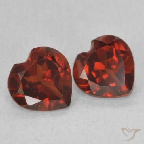 Pedras preciosas de Granada Piropo groselha vermelha natural de 1.07 ct, Coração, VVS-VS
