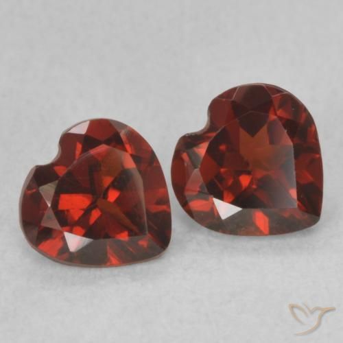 Pedras preciosas de Granada Piropo groselha vermelha natural de 1.08 ct, Coração, VVS-VS