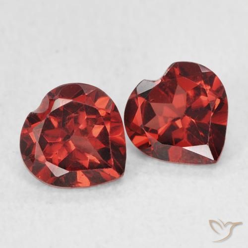Pedras preciosas de Granada Piropo vermelho médio natural de 1.30 ct, Coração, VS