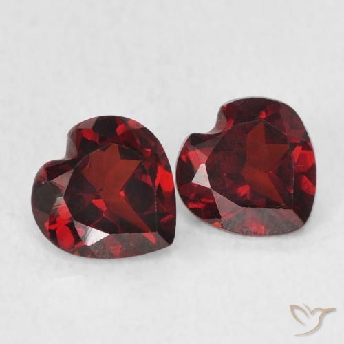 Pedras preciosas de Granada Piropo Vermelho escuro natural de 1.07 ct, Coração, VS