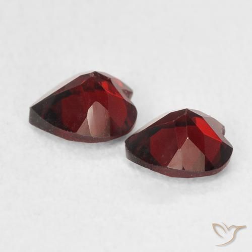 Pedras preciosas de Granada Piropo Vermelho escuro natural de 1.07 ct, Coração, VS