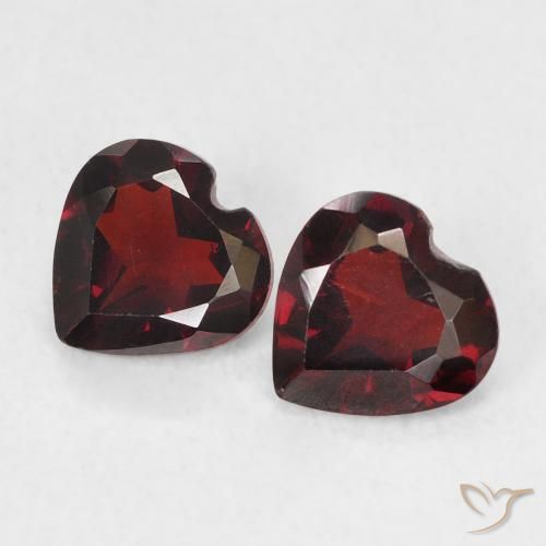 Pedras preciosas de Granada Piropo Vermelho Sangue Profundo natural de 0.97 ct, Coração, VS