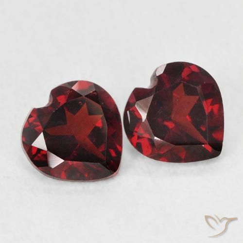 Pedras preciosas de Granada Piropo Vermelho escuro natural de 1.15 ct, Coração, VS
