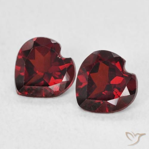 1.18ctw Natural Vermelho escuro Granada Piropo, Coração, VS