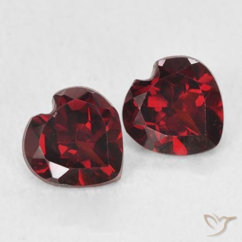 Pedras preciosas de Granada Piropo Vermelho escuro natural de 1.18 ct, Coração, VS