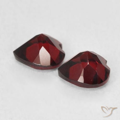 Pedras preciosas de Granada Piropo Vermelho escuro natural de 1.18 ct, Coração, VS