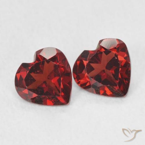 Pedras preciosas de Granada Piropo groselha vermelha natural de 1.00 ct, Coração, VS