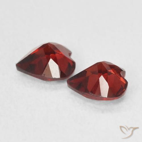 Pedras preciosas de Granada Piropo groselha vermelha natural de 1.00 ct, Coração, VS