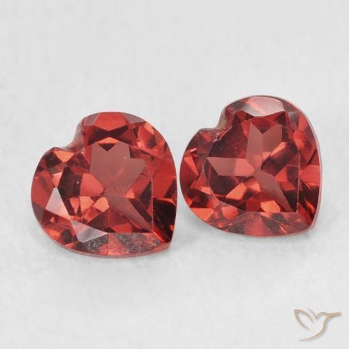 Pedras preciosas de Granada Piropo Vermelho Escarlate Profundo natural de 1.23 ct, Coração, VS