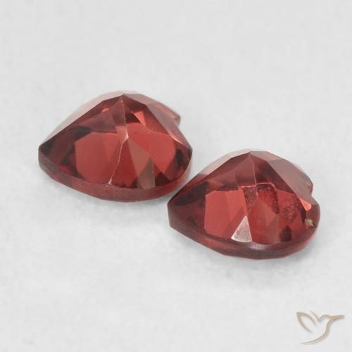 Pedras preciosas de Granada Piropo Vermelho Escarlate Profundo natural de 1.23 ct, Coração, VS