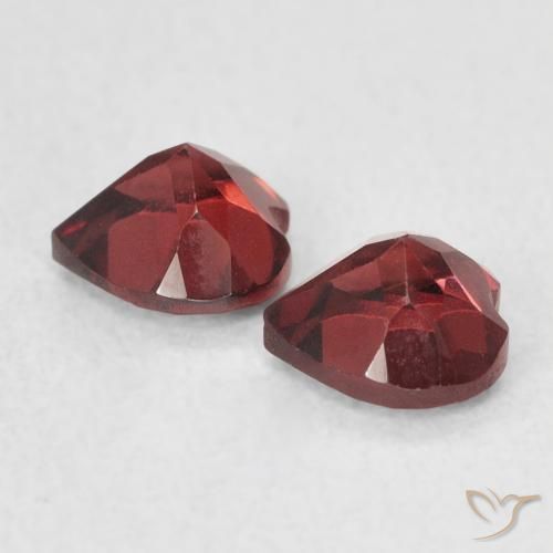 Pedras preciosas de Granada Piropo Vermelho Escarlate Profundo natural de 1.30 ct, Coração, VS