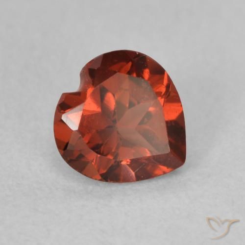 Granada Piropo Vermelho brilhante Natural 0.57ct, Coração, VVS-VS