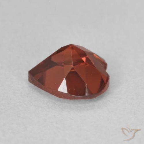 Granada Piropo Vermelho brilhante Natural 0.57ct, Coração, VVS-VS