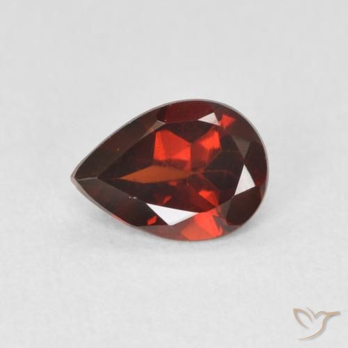 0.72ct Natural vermelho médio Granada Piropo, Formato de pêra, VVS-VS