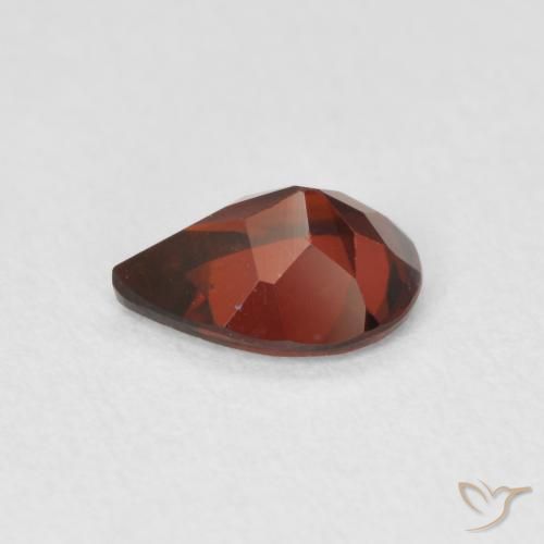 Granada Piropo vermelho médio Natural 0.72ct, Formato de pêra, VVS-VS