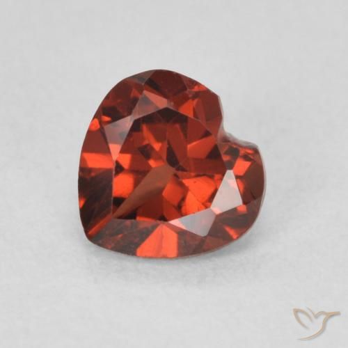 0.64ct Natural Vermelho escarlate Granada Piropo, Coração, VVS-VS