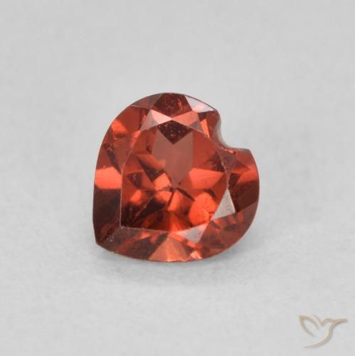 0.66ct Natural Vermelho escarlate Granada Piropo, Coração, VVS-VS