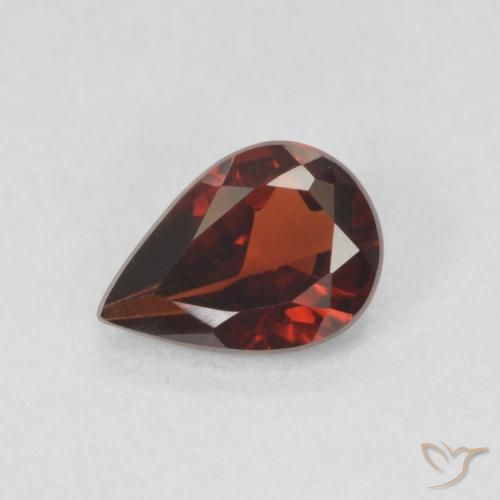 0.82ct Natural Vermelho escuro Granada Piropo, Formato de pêra, VVS-VS