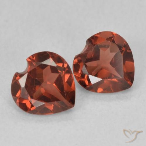 Pedras preciosas de Granada Piropo Rosa vermelha natural de 1.12 ct, Coração, VVS-VS