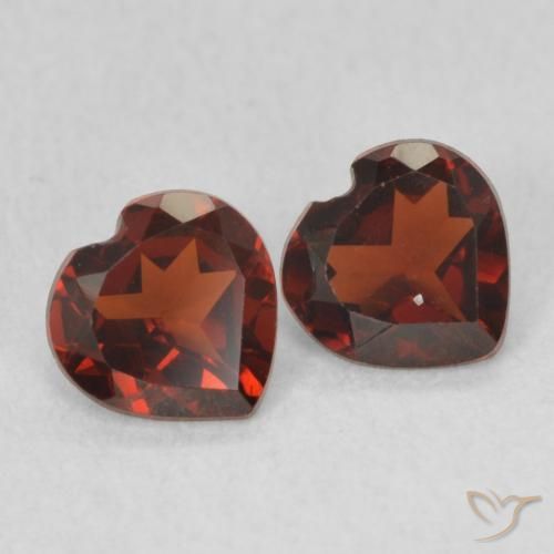 Pedras preciosas de Granada Piropo Vermelho escuro natural de 0.92 ct, Coração, VVS-VS