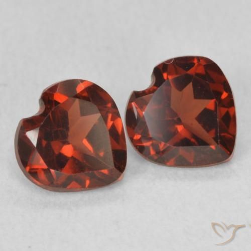 Pedras preciosas de Granada Piropo Vermelho brilhante natural de 1.01 ct, Coração, VVS-VS