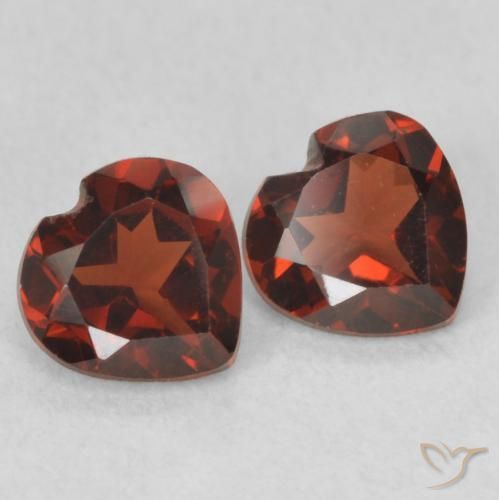 Pedras preciosas de Granada Piropo groselha vermelha natural de 1.02 ct, Coração, VVS-VS