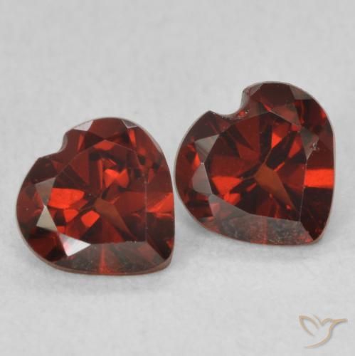 Pedras preciosas de Granada Piropo groselha vermelha natural de 1.11 ct, Coração, VVS-VS