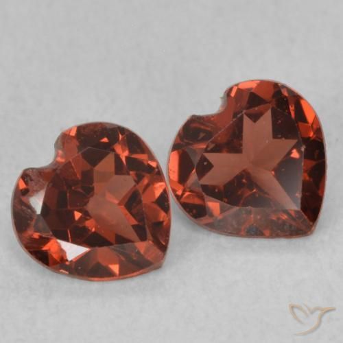 Pedras preciosas de Granada Piropo Vermelho Escarlate Profundo natural de 1.04 ct, Coração, VS