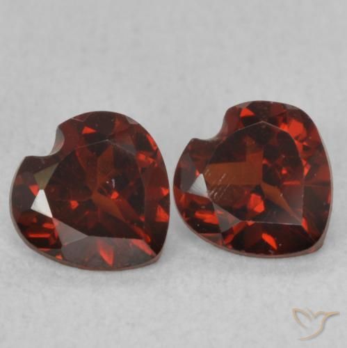 Pedras preciosas de Granada Piropo Vermelho escuro natural de 1.07 ct, Coração, VS