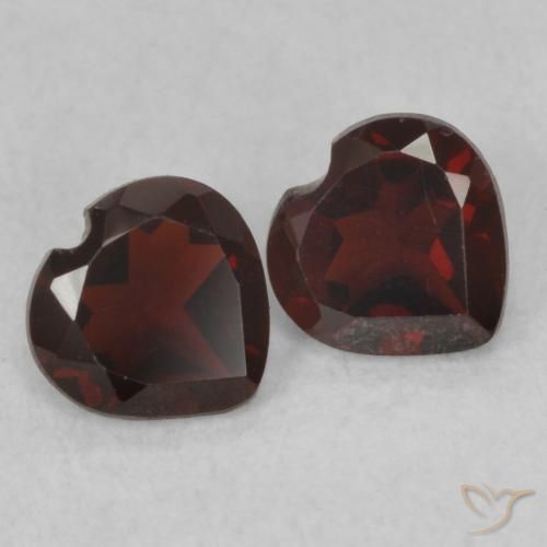 Pedras preciosas de Granada Piropo Vermelho escuro natural de 0.96 ct, Coração, VS
