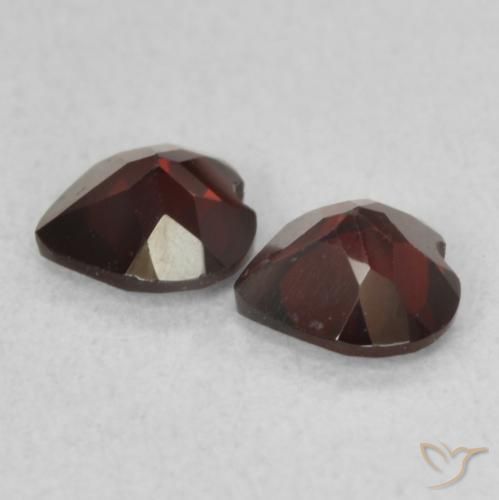 Pedras preciosas de Granada Piropo Vermelho escuro natural de 0.96 ct, Coração, VS