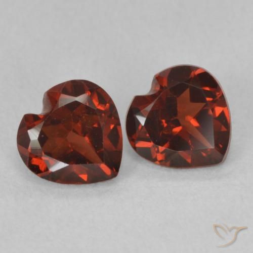 Pedras preciosas de Granada Piropo Vermelho escuro natural de 1.10 ct, Coração, VS