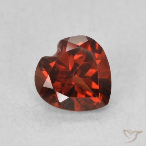 Granada Piropo groselha vermelha Natural 0.60ct, Coração, VS
