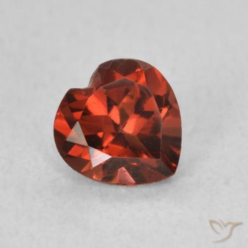 Granada Piropo groselha vermelha Natural 0.61ct, Coração, VS