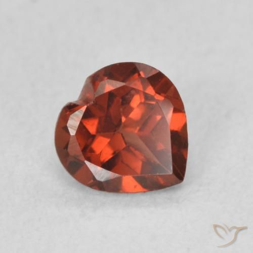 Granada Piropo Vermelho brilhante Natural 0.61ct, Coração, VS