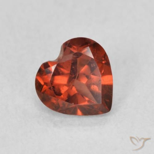 Granada Piropo Laranja Vermelho Natural 0.56ct, Coração, VS