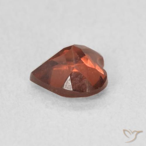 Granada Piropo Laranja Vermelho Natural 0.56ct, Coração, VS