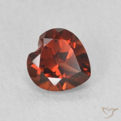 Granada Piropo groselha vermelha Natural 0.58ct, Coração, VS