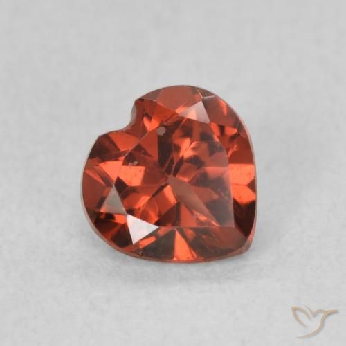 Granada Piropo Medium Dark-Red Natural 0.57ct, Coração, VS