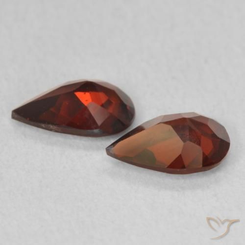 Pedras preciosas de Granada Piropo groselha vermelha natural de 1.25 ct, Formato de pêra, VVS-VS